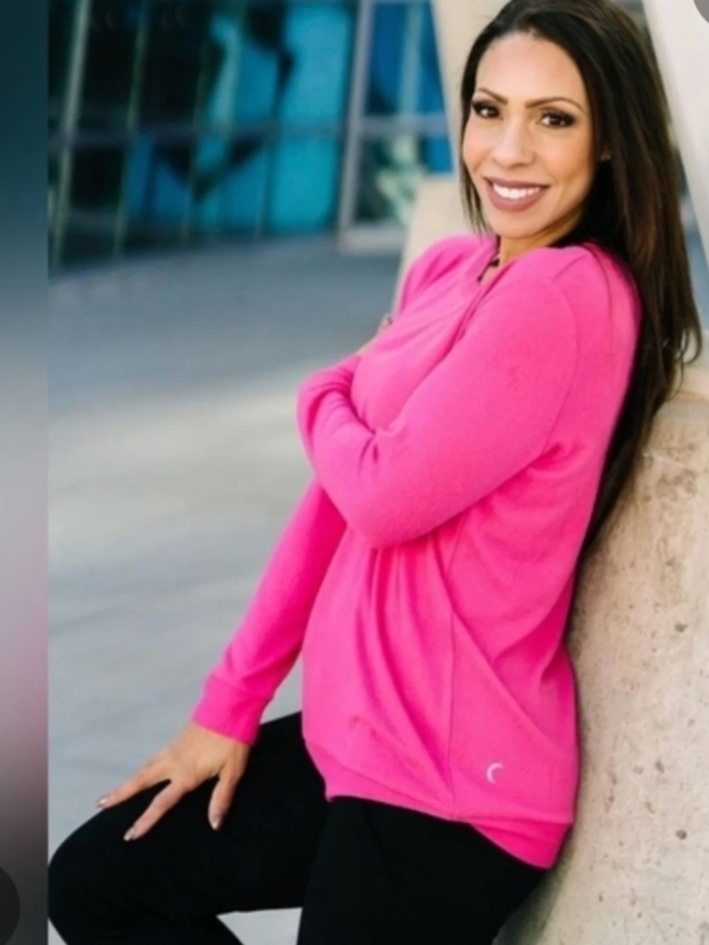 ZYIA Boyfriend Fuchsia Buttery Soft Sweater